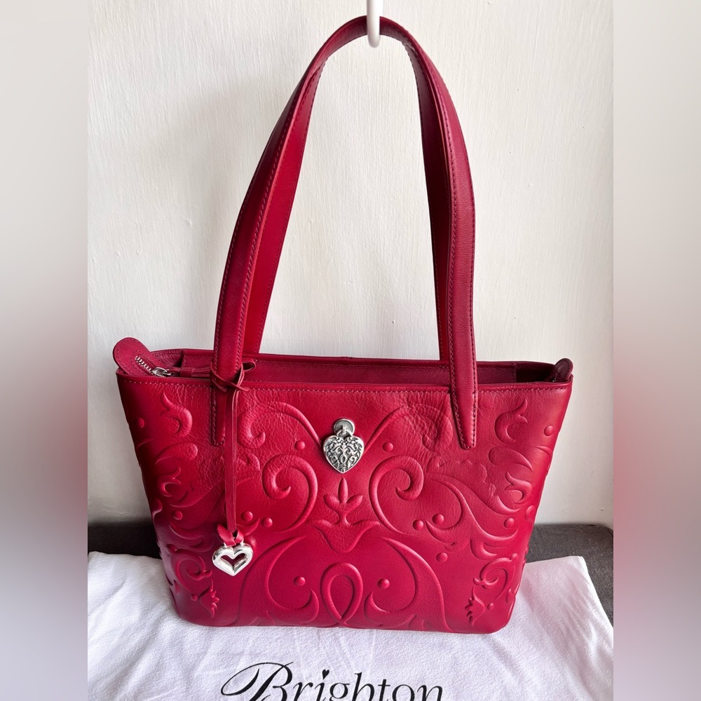 Brighton Lipstick Red Cordoba Lucia Zip Tote